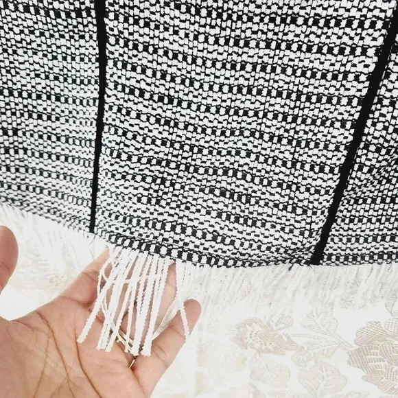 NWT Sam Edelman Tweed Scoop Neck Back Keyhole/ Full Zip Fringe Mini Dress M - Picture 5 of 12